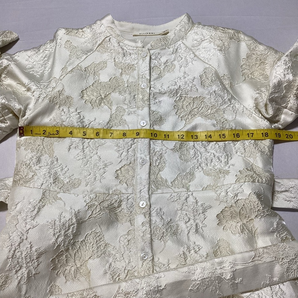 Ellison Shimmer Jacquad Dress in Cream - Picture 12 of 13